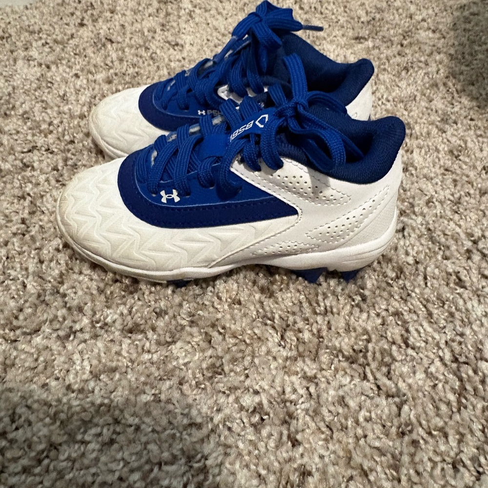 Under Armour Kids' Blue and White cleats